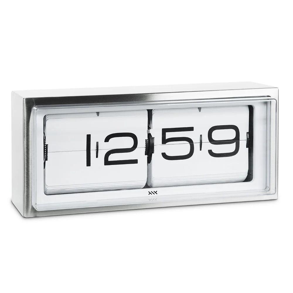 The Brick Flip Clock – Steel/White